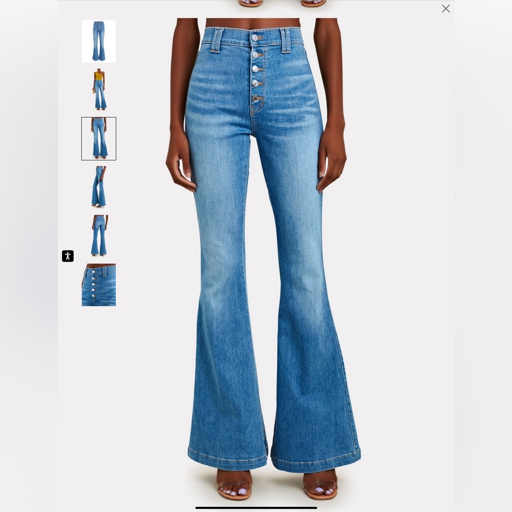 Veronica Beard Light Blue High-Rise Flare Jeans